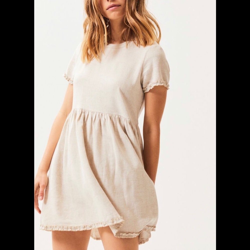 Pacsun beige ruffle mini dress!